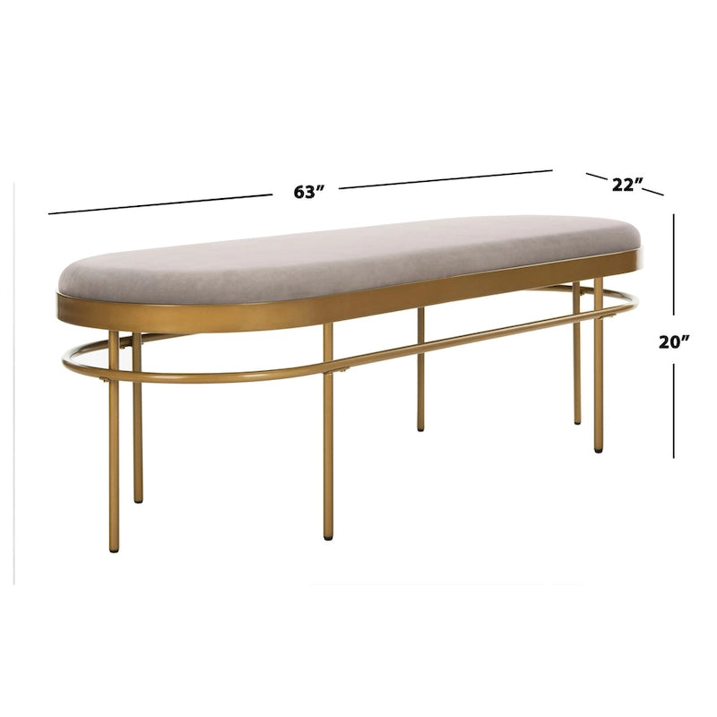 Banc ovale Omie SAFAVIEH - 63 x 22 x 20 - 63Lx22Px20H