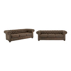 Canapé Chesterfield Gdansk avec accoudoirs arrondis et capitonnés