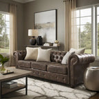Canapé Chesterfield Gdansk avec accoudoirs arrondis et capitonnés