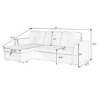 Canapé d'angle réversible convertible en velours de 91 po avec rangement