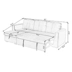 Canapé d'angle réversible convertible en velours de 91 po avec rangement