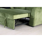Canapé d'angle réversible convertible en velours de 91 po avec rangement