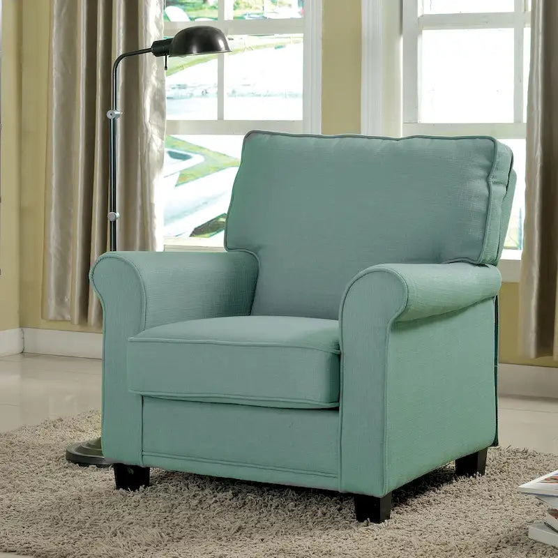 Fauteuil rembourré en lin Charmayne avec accoudoirs arrondis par Furniture of America