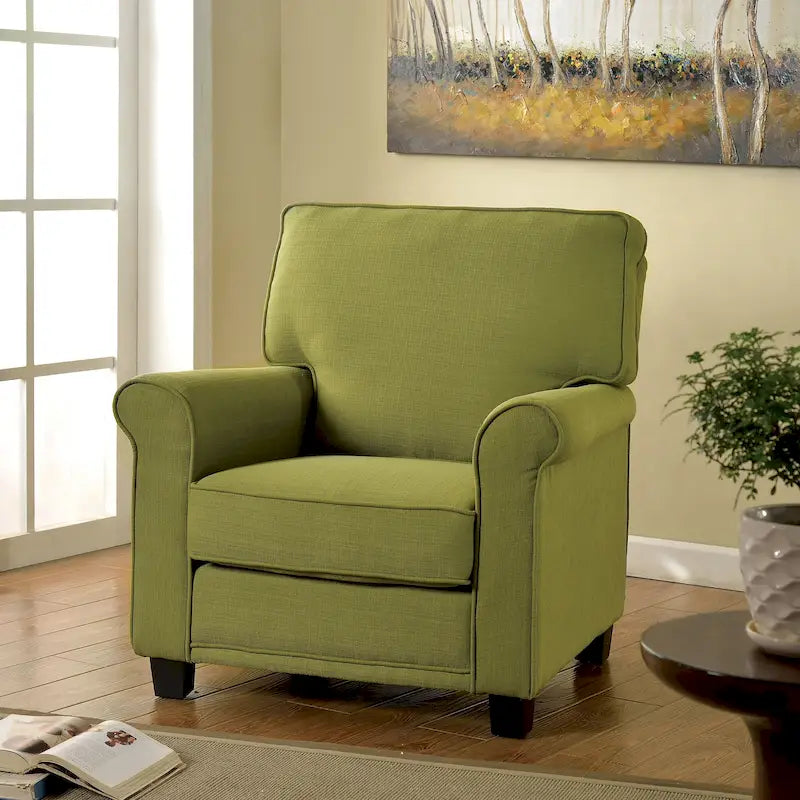 Fauteuil rembourré en lin Charmayne avec accoudoirs arrondis par Furniture of America