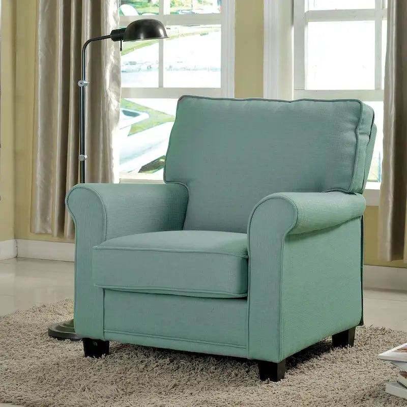 Fauteuil rembourré en lin Charmayne avec accoudoirs arrondis par Furniture of America