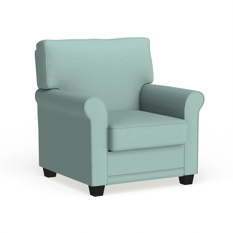 Fauteuil rembourré en lin Charmayne avec accoudoirs arrondis par Furniture of America