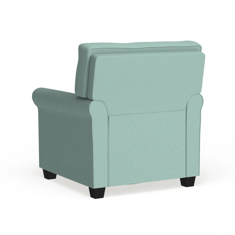 Fauteuil rembourré en lin Charmayne avec accoudoirs arrondis par Furniture of America