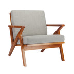 Porthos Home Clia, fauteuil d'appoint en tissu avec cadre en bois d'hévéa, coussins amovibles