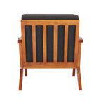 Porthos Home Clia, fauteuil d'appoint en tissu avec cadre en bois d'hévéa, coussins amovibles