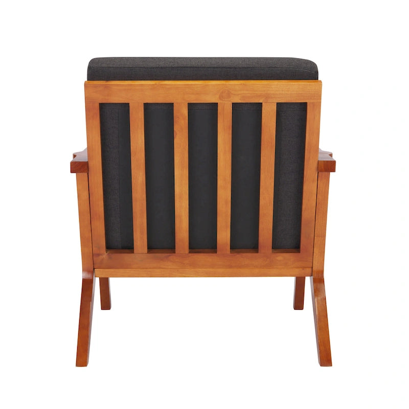 Porthos Home Clia, fauteuil d'appoint en tissu avec cadre en bois d'hévéa, coussins amovibles