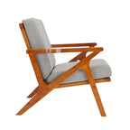 Porthos Home Clia, fauteuil d'appoint en tissu avec cadre en bois d'hévéa, coussins amovibles