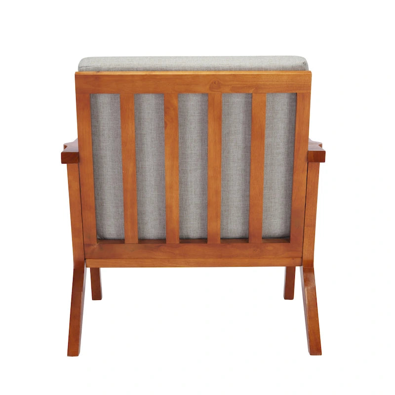 Porthos Home Clia, fauteuil d'appoint en tissu avec cadre en bois d'hévéa, coussins amovibles