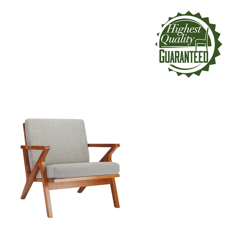 Porthos Home Clia, fauteuil d'appoint en tissu avec cadre en bois d'hévéa, coussins amovibles