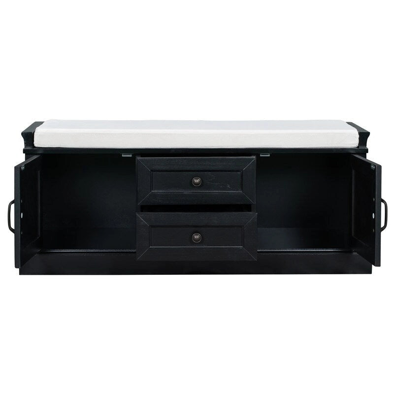 Banc de rangement avec 2 tiroirs et 2 placards