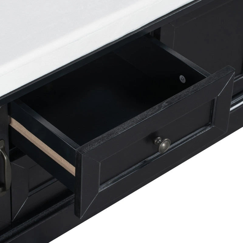 Banc de rangement avec 2 tiroirs et 2 placards