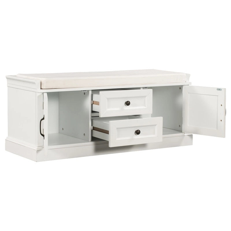 Banc de rangement avec 2 tiroirs et 2 placards
