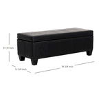 Banc de rangement York matelassé à couvercle rabattable
