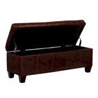 Banc de rangement York matelassé à couvercle rabattable
