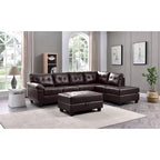 Canapé d'angle en simili-cuir 2 pièces Gallant 111 po de large - 78L x 111l x 32H