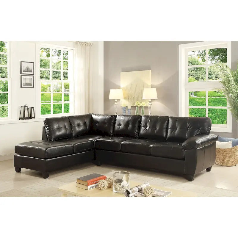 Canapé d'angle en simili-cuir 2 pièces Gallant 111 po de large - 78L x 111l x 32H