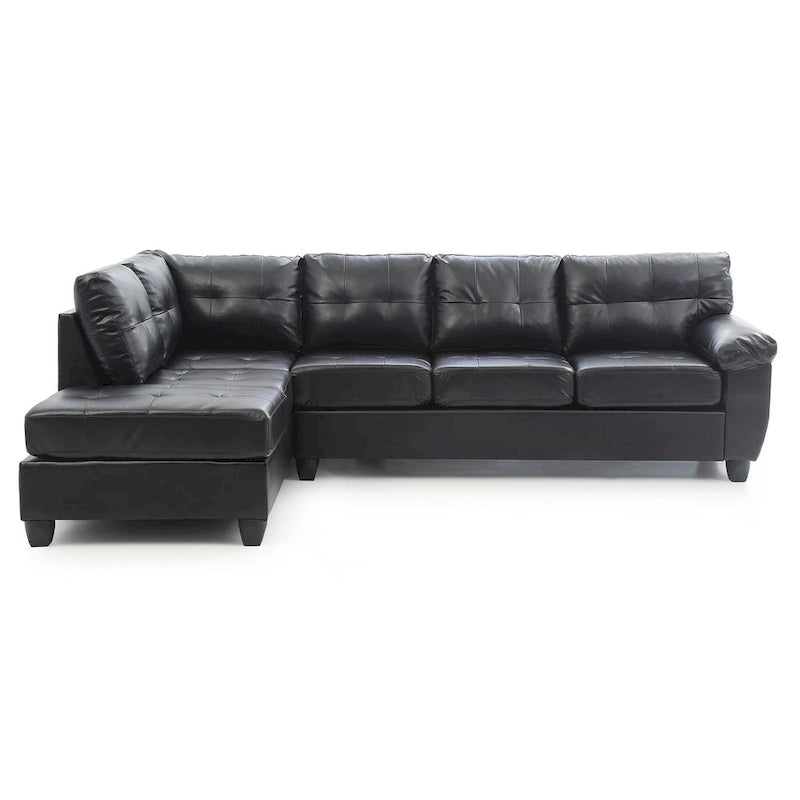 Canapé d'angle en simili-cuir 2 pièces Gallant 111 po de large - 78L x 111l x 32H