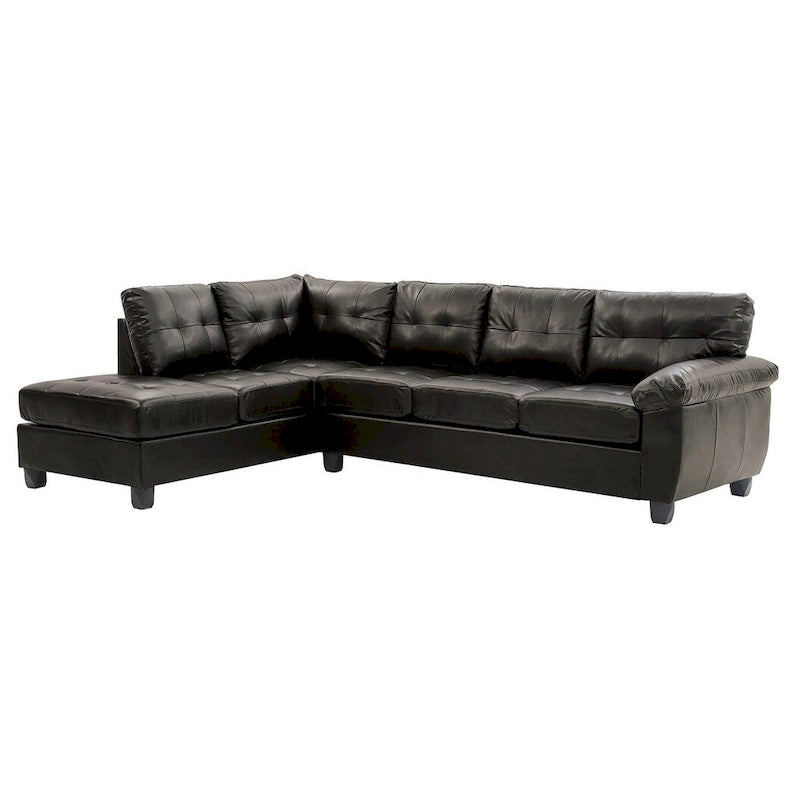 Canapé d'angle en simili-cuir 2 pièces Gallant 111 po de large - 78L x 111l x 32H