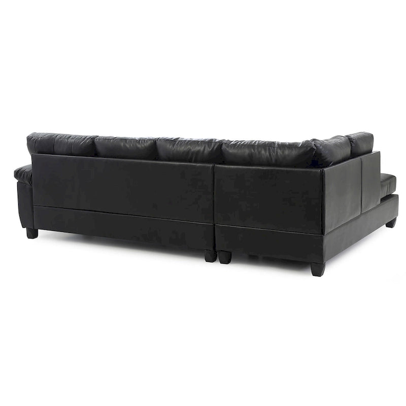 Canapé d'angle en simili-cuir 2 pièces Gallant 111 po de large - 78L x 111l x 32H