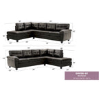 Canapé d'angle en simili-cuir 2 pièces Gallant 111 po de large - 78L x 111l x 32H