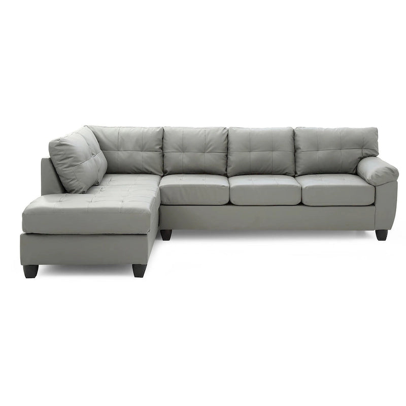 Canapé d'angle en simili-cuir 2 pièces Gallant 111 po de large - 78L x 111l x 32H