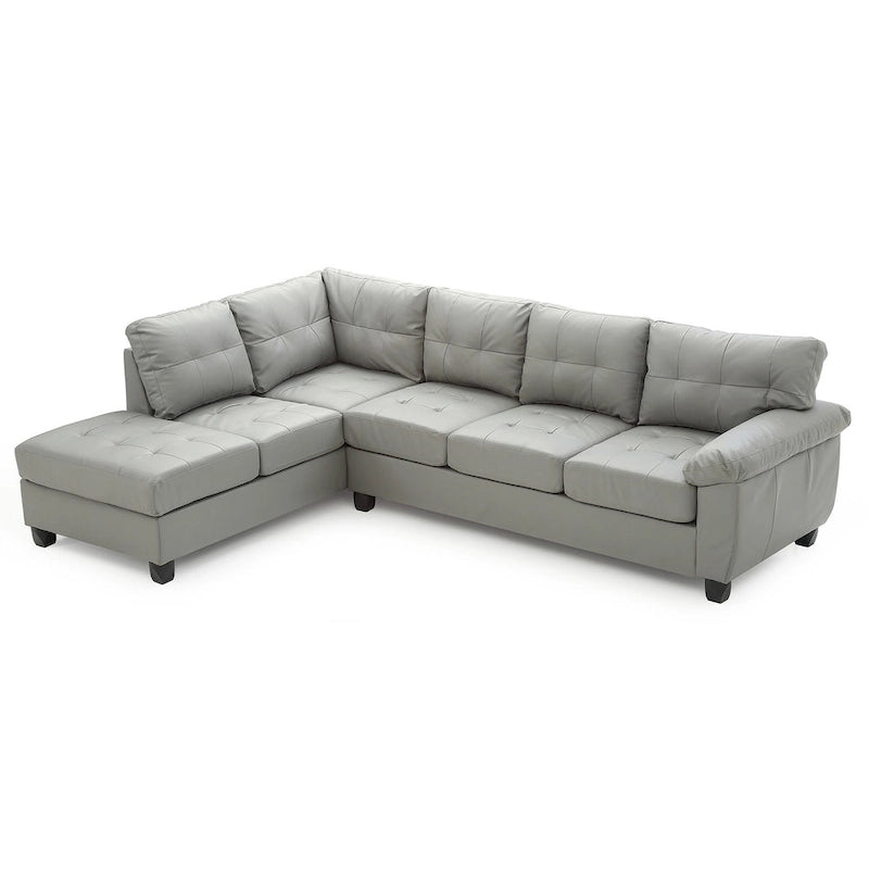 Canapé d'angle en simili-cuir 2 pièces Gallant 111 po de large - 78L x 111l x 32H