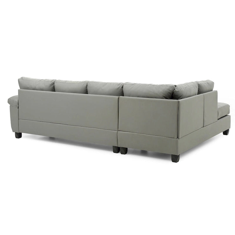 Canapé d'angle en simili-cuir 2 pièces Gallant 111 po de large - 78L x 111l x 32H