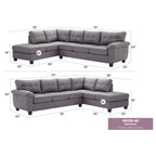 Canapé d'angle en simili-cuir 2 pièces Gallant 111 po de large - 78L x 111l x 32H