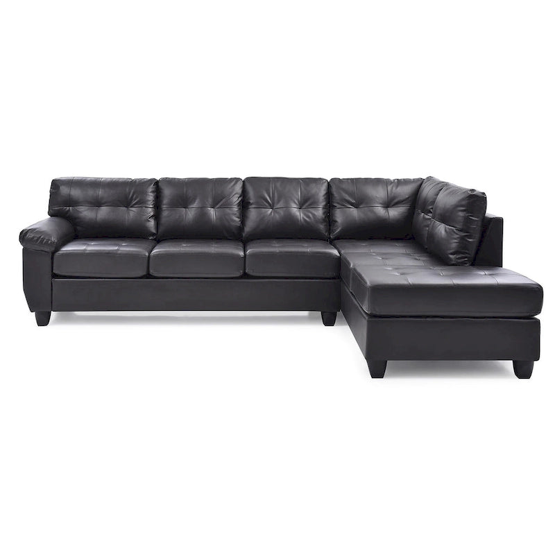 Canapé d'angle en simili-cuir 2 pièces Gallant 111 po de large - 78L x 111l x 32H