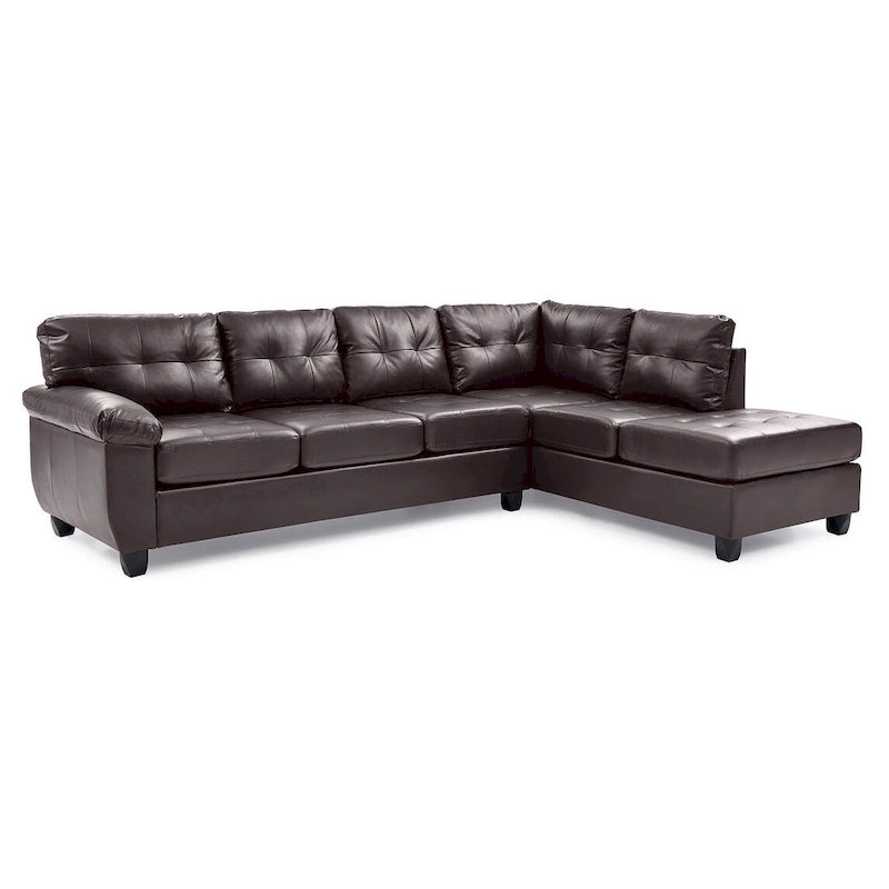 Canapé d'angle en simili-cuir 2 pièces Gallant 111 po de large - 78L x 111l x 32H
