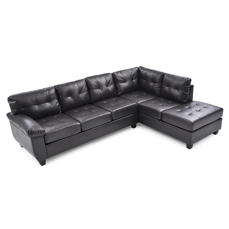 Canapé d'angle en simili-cuir 2 pièces Gallant 111 po de large - 78L x 111l x 32H