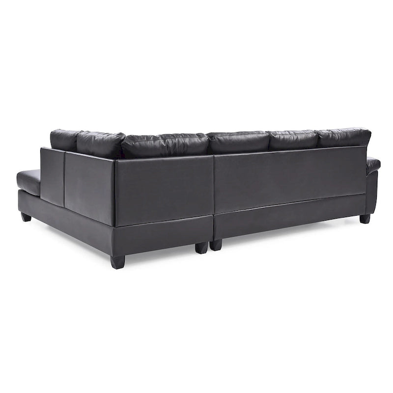 Canapé d'angle en simili-cuir 2 pièces Gallant 111 po de large - 78L x 111l x 32H