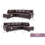 Canapé d'angle en simili-cuir 2 pièces Gallant 111 po de large - 78L x 111l x 32H