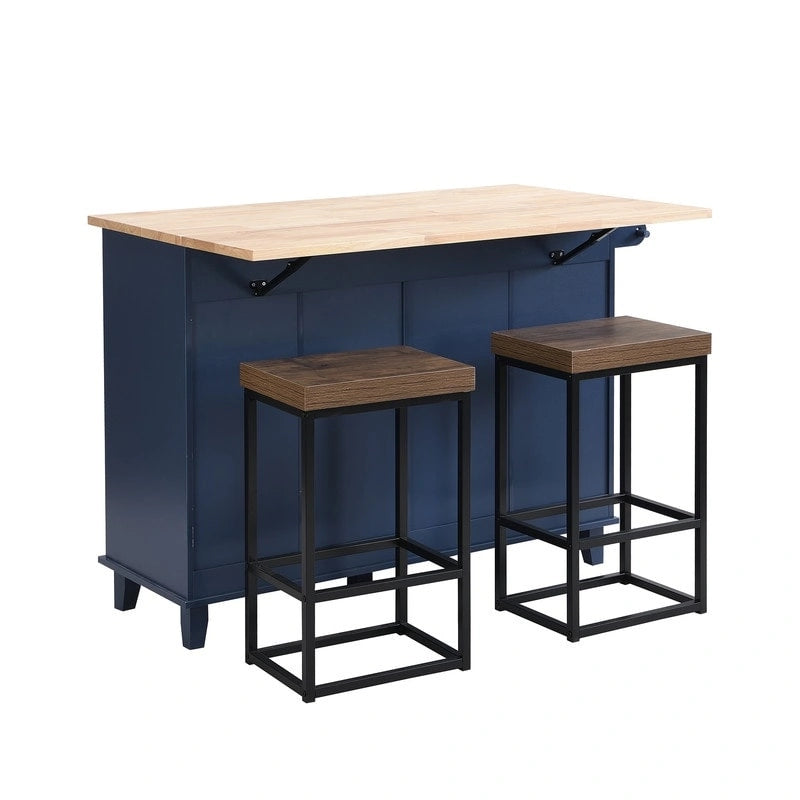 Ensemble îlot de cuisine avec abattant et 2 places assises