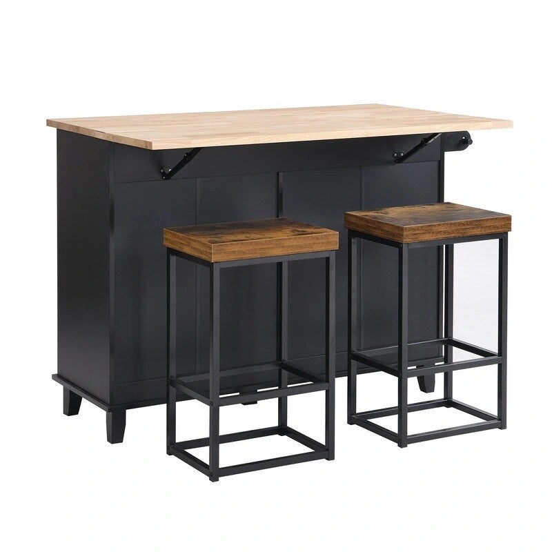 Ensemble îlot de cuisine avec abattant et 2 places assises