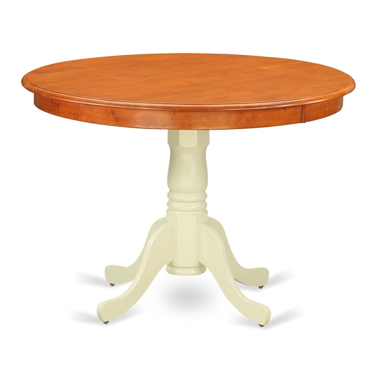 Table de cuisine Hartland d'East West Furniture – une table de salle à manger ronde avec pied central (finitions au choix)