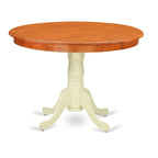 Table de cuisine Hartland d'East West Furniture – une table de salle à manger ronde avec pied central (finitions au choix)