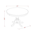 Table de cuisine Hartland d'East West Furniture – une table de salle à manger ronde avec pied central (finitions au choix)