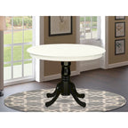 Table de cuisine Hartland d'East West Furniture – une table de salle à manger ronde avec pied central (finitions au choix)