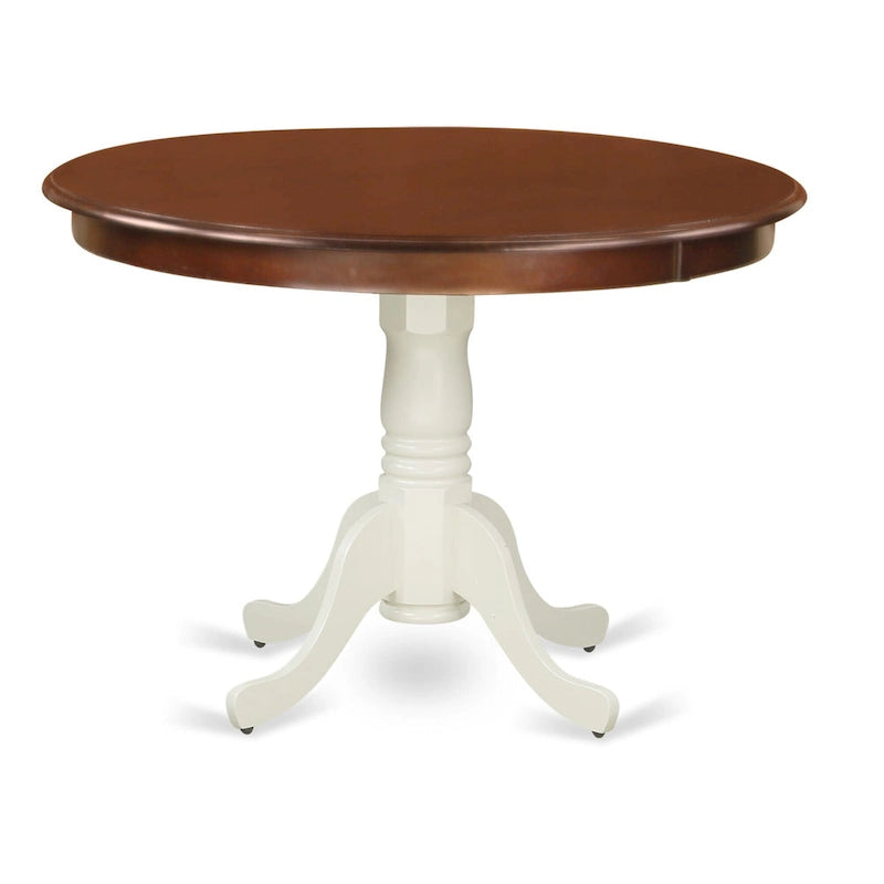 Table de cuisine Hartland d'East West Furniture – une table de salle à manger ronde avec pied central (finitions au choix)