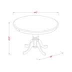Table de cuisine Hartland d'East West Furniture – une table de salle à manger ronde avec pied central (finitions au choix)