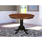 Table de cuisine Hartland d'East West Furniture – une table de salle à manger ronde avec pied central (finitions au choix)