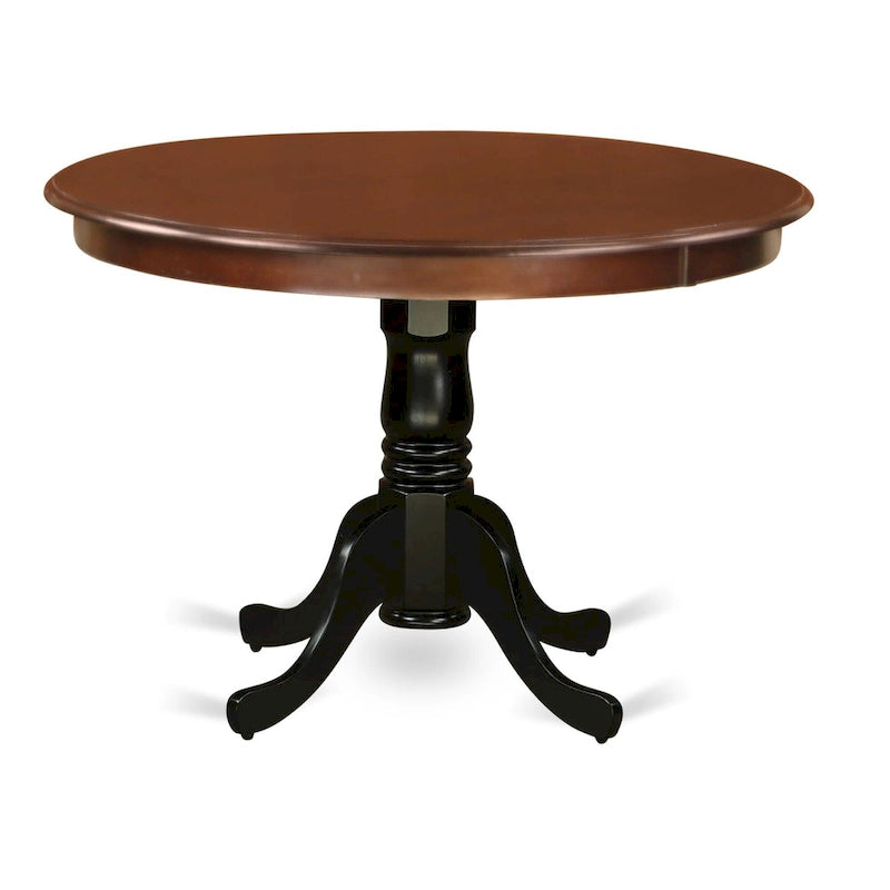 Table de cuisine Hartland d'East West Furniture – une table de salle à manger ronde avec pied central (finitions au choix)