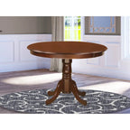 Table de cuisine Hartland d'East West Furniture – une table de salle à manger ronde avec pied central (finitions au choix)