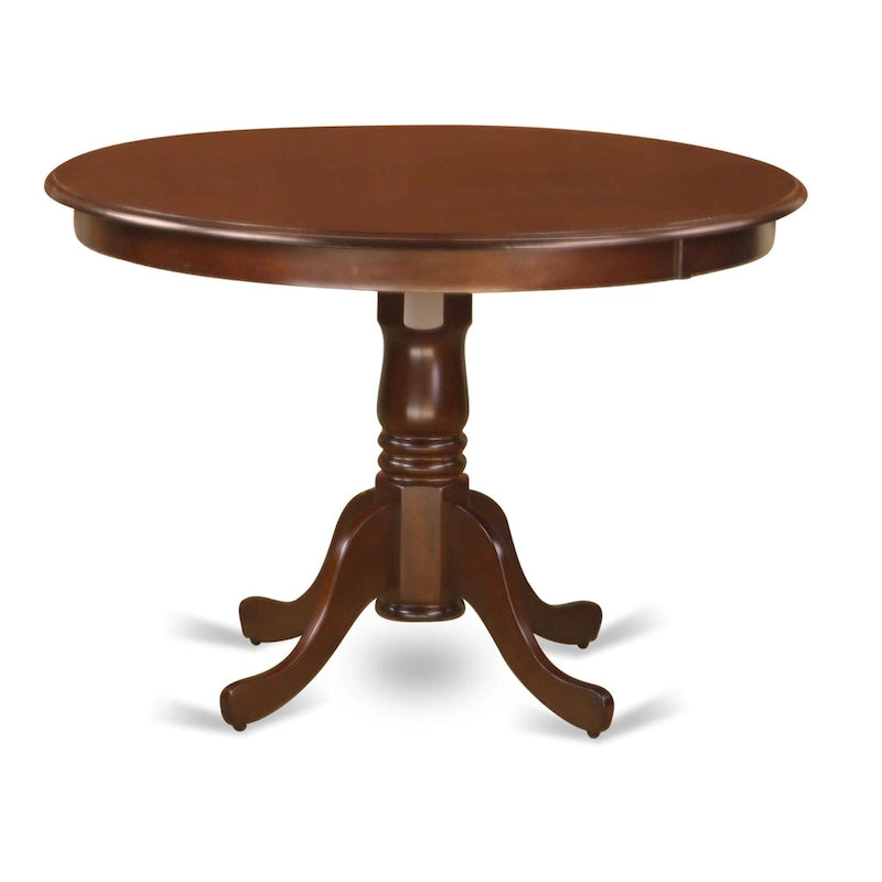 Table de cuisine Hartland d'East West Furniture – une table de salle à manger ronde avec pied central (finitions au choix)