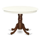 Table de cuisine Hartland d'East West Furniture – une table de salle à manger ronde avec pied central (finitions au choix)